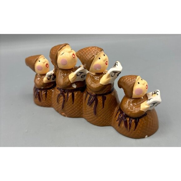 Vtg Dept 56 Ceramic Monks A Caroling Christmas Village - Picture 2 of 4